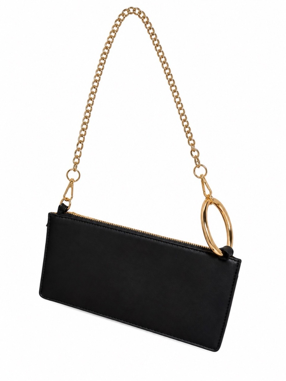 Nine West New Black Chain Strap Wristlet Bag with Gold Hardware